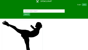 openclipart圖庫：Ice Skating Woman Silhouette縮圖