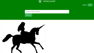 openclipart圖庫：Woman Riding Unicorn Silhouette-資源代表圖