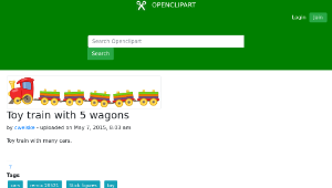 openclipart圖庫：Toy train with 5 wagons縮圖