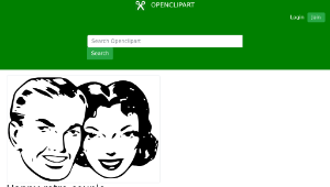 openclipart圖庫：Happy retro couple縮圖