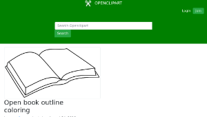 openclipart圖庫：Open book outline coloring縮圖