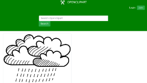 openclipart圖庫：Rainy Stick Figure Cloud Cluster-資源代表圖