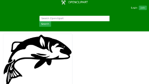 openclipart圖庫：Stylized Fish Silhouette Rotated-資源代表圖