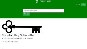 openclipart圖庫：Skeleton Key Silhouette-資源代表圖