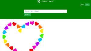 openclipart圖庫：Rainbow Heart-資源代表圖