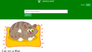 openclipart圖庫：Cat on a Mat縮圖