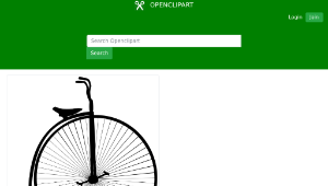 openclipart圖庫：Penny Farthing (Large Small Wheels) Bicycle Silhouette