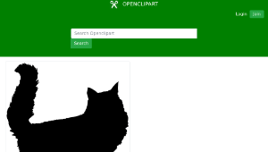 openclipart圖庫：Fluffy Cat Silhouette縮圖