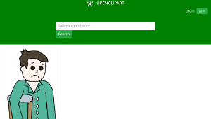openclipart圖庫：Broken Leg - Orthopedic Cast-資源代表圖