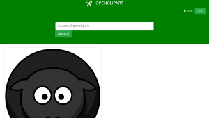 openclipart圖庫：Cartoon Black Sheep縮圖