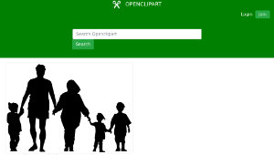 openclipart圖庫：Family Holding Hands Minus Ground Silhouette-資源代表圖