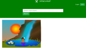 openclipart圖庫：bathing in a waterfall縮圖