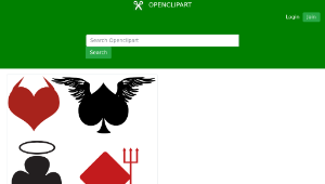 openclipart圖庫：Card Suits, Angelic or Devilish-資源代表圖