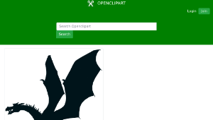 openclipart圖庫：Green Dragon Silhouette縮圖