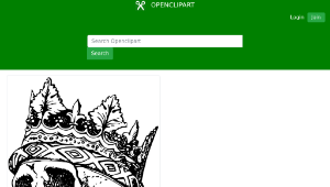 openclipart圖庫：Skull wearing crown縮圖