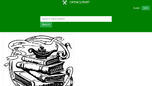 openclipart圖庫：Books and a Magic Lamp-資源代表圖