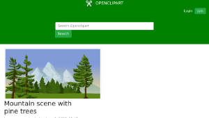 openclipart圖庫：Mountain scene with pine trees縮圖