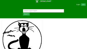 openclipart圖庫：Black cat and moon縮圖