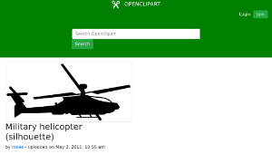 openclipart圖庫：Military helicopter (silhouette)-資源代表圖