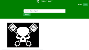 openclipart圖庫：Skull and Pistons