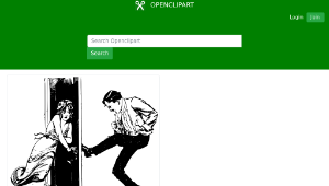openclipart圖庫：Man Kicks Door-資源代表圖