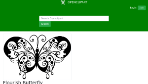 openclipart圖庫：Flourish Butterfly Silhouette-資源代表圖