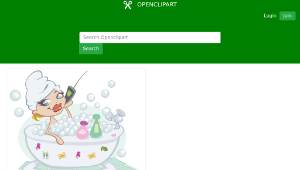 openclipart圖庫：Woman Talking On The Phone In A Bubble Bath-資源代表圖