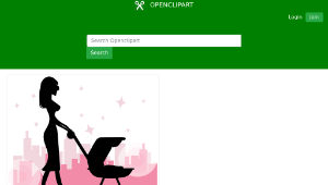 openclipart圖庫：Woman With Baby Carriage Silhouette-資源代表圖