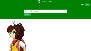 openclipart圖庫：School Girl Walking縮圖