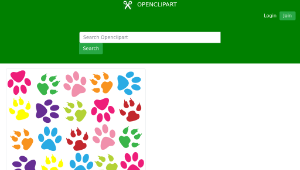 openclipart圖庫：Colorful Paw Prints Pattern Background縮圖