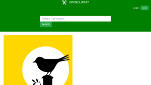 openclipart圖庫：Silhouette with bird and tree-資源代表圖