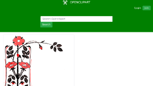 openclipart圖庫：Corner Flower Frame - Red縮圖