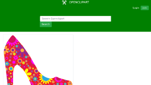 openclipart圖庫：Retro Floral Shoe縮圖