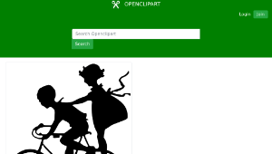 openclipart圖庫：Vintage Brother And Sister Bicycle Silhouette-資源代表圖