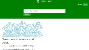 openclipart圖庫：Ornamental waves and trees-資源代表圖