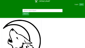 openclipart圖庫：Crescent Moon Wolf-資源代表圖