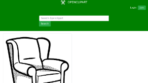 openclipart圖庫：armchair - lineart縮圖
