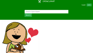 openclipart圖庫：Cartoon Girl Hugging Cat-資源代表圖