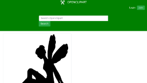 openclipart圖庫：Female Fairy Relaxing Silhouette-資源代表圖