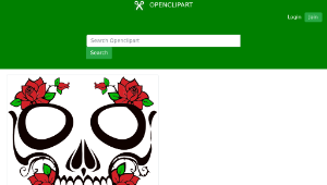 openclipart圖庫：Skull And Roses縮圖