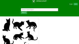 openclipart圖庫：Nine Cats Silhouettes-資源代表圖