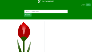 openclipart圖庫：TULIP Simple Red Flower- 3-color- with slight glow-資源代表圖