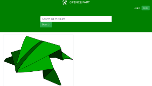 openclipart圖庫：Origami - jumping frog