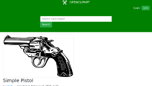 openclipart圖庫：Simple Pistol-資源代表圖