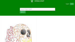 openclipart圖庫：Sugar Skull & Roses-資源代表圖