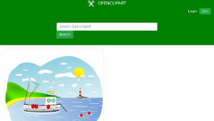 openclipart圖庫：Coastal Fishing Boat Scene縮圖