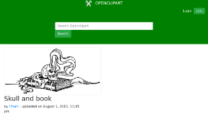 openclipart圖庫：Skull and book-資源代表圖
