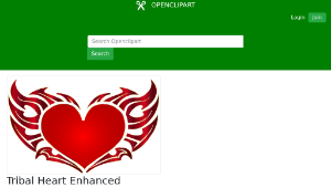 openclipart圖庫：Tribal Heart Enhanced No Background