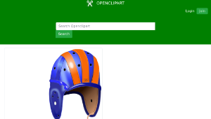 openclipart圖庫：1940's Leather Football Helmet-資源代表圖