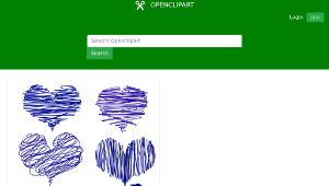 openclipart圖庫：blue hand drawn Heart縮圖